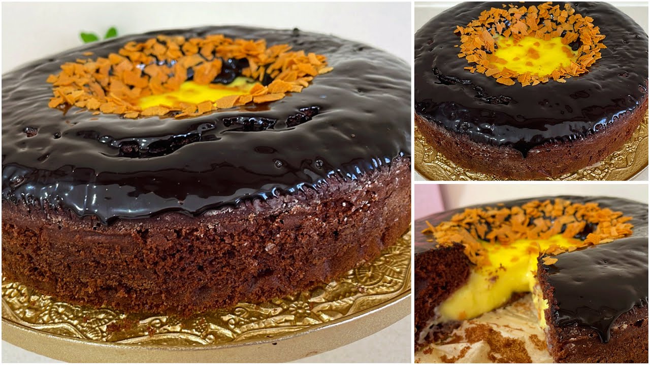 وأخيرا شاركت معاكم كيكة البركان لي دارت ضجة 😍 كيكة الشكلاط ب 2 بيضات فقط بكريمة بنينة 