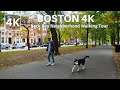 BOSTON 4K -- Back Bay Walking Tour, Newbury Street, Commonwealth Avenue