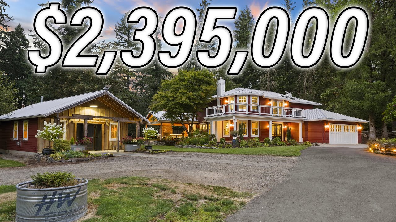 Tour this EPIC Stafford Oregon Farmhouse on 5 acres with ADU, Barn, multiple pastures and more!