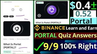 #crypto Earn Free PORTAL Tokens with Binance Learn & Earn