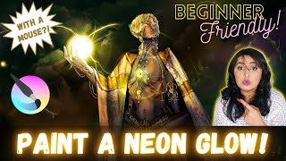 ⚡كيفية رسم أضواء النيون 🤩 تقنية رسم رقمي سهلة للمبتدئين في برنامج كريتا باستخدام الفأرة؟! 🔥 screenshot 3