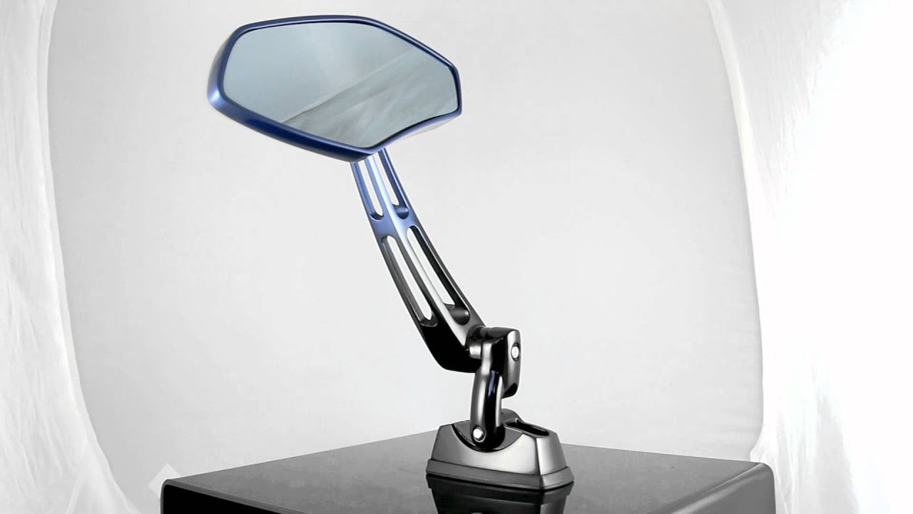 Magazi Motorcycle Mirror Medusa Chrome Aluminum for 10MM 5/16" Blue Glass--medusa sport kiwav.com