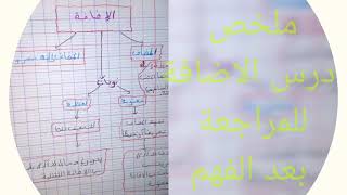 ملخص درس الاضافة لثالثة اعدادي الدورة 2 اللغة العربية