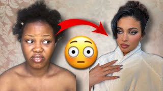 Makeup transformation into Kylie Jenner 🔥😳 I got plastic surgery 😳🔥🔥