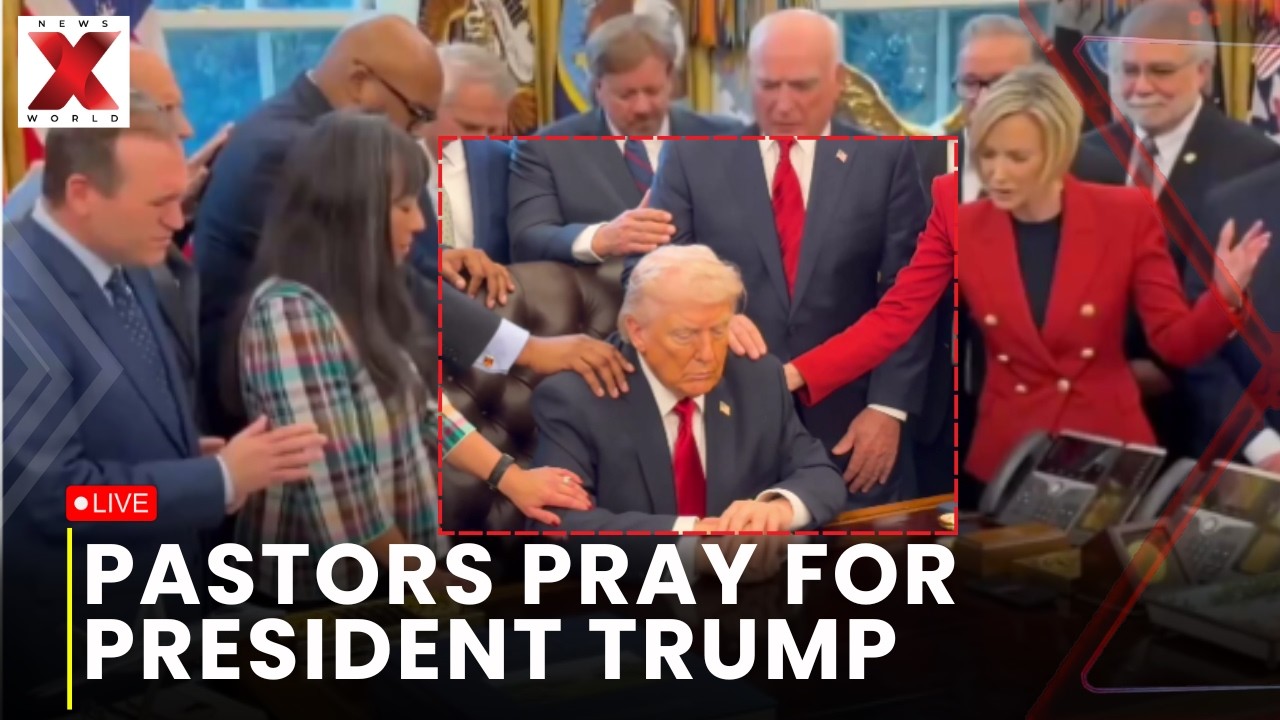 Live: Trump Hosts Pastors for Prayer in Oval Office Amid Iran Tensions ...