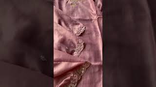 PREMIUM SHIMMER  TEXTURED AND SHINING CLOTHING ~ROUND NECK EMBROIDERED DESIGNS ON TOP