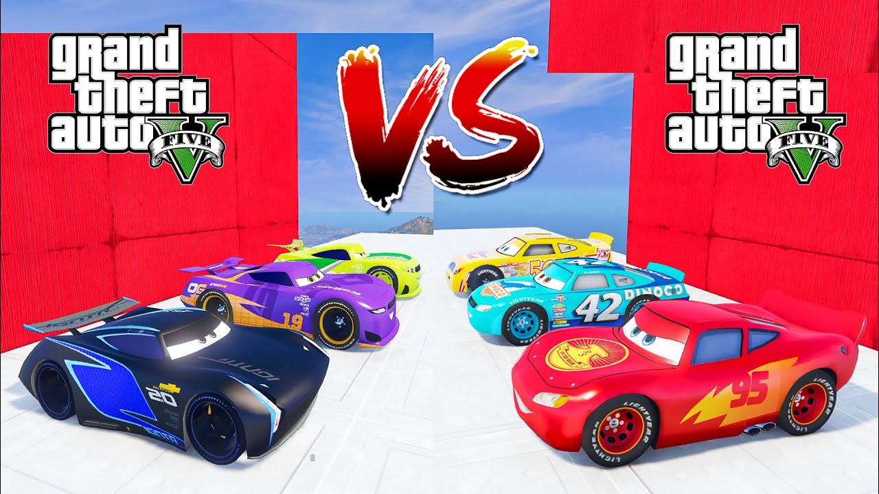 Lightning McQueen On The Road Team Vs Jackson Storm Team In GTA 5 Who Will Be The Winner?