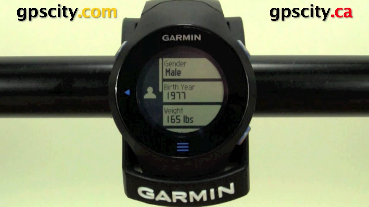 dollar dosis lille Changing your User Profile in the Garmin Forerunner 610 with GPS City -  YouTube
