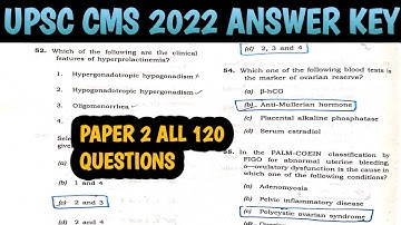 UPSC CMS 2022 Questions With Answer Key Paper 2