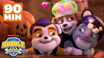 Rubble Rescues Halloween! w/ Wheeler & Charger | 90 Minutes | Rubble & Crew