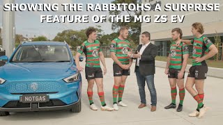 Showing the Rabbitohs a surprise feature on the MG ZS EV