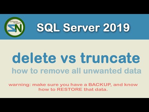How to delete all the data in a Table in SQL Server.  I will show you two ways. Truncate vs Delete.
