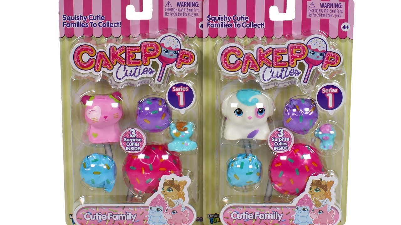 Cake Pop Cuties Cutie Family Doggy and Kitty Families Unboxing Toy Review