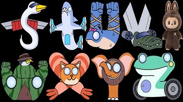 Alphabet Lore Snakes transform Uppercase and Lowercase Letters ABC from LABUBU - HOUSES