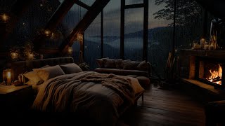 Sleep Meditation: Rain Sounds, Fireplace, and Gentle Thunder for Sleep  99% Instanly Fall Asleep