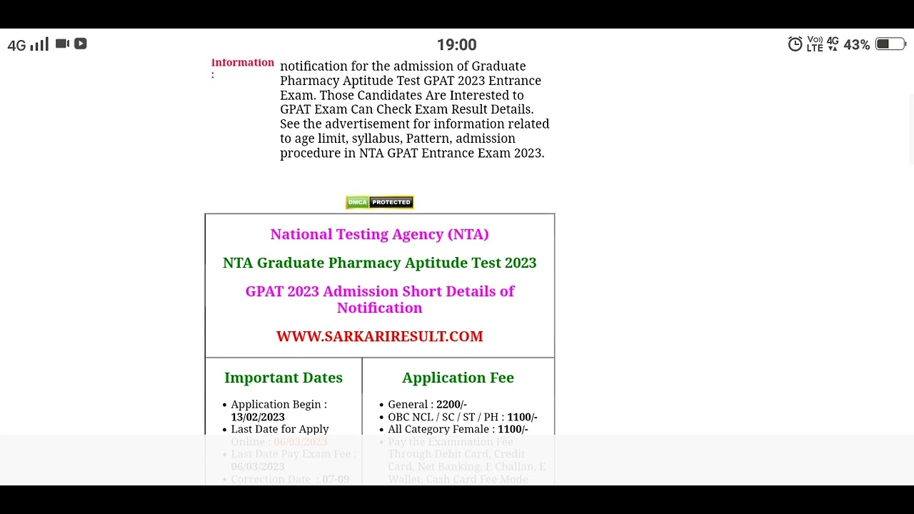 NTA GPAT 2023 RESULTS DOWNLOAD NOW...