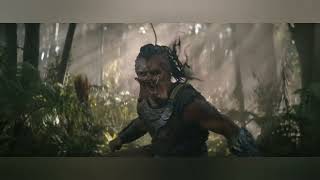 Predator had a fight with deadly tree on a strange planet.