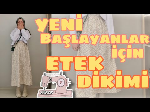 EN KOLAY A MODEL ETEK DİKİMİ | ETEK NASIL DİKİLİR ? pratik ölçusüz lastikli kalıpsız etek dikimi