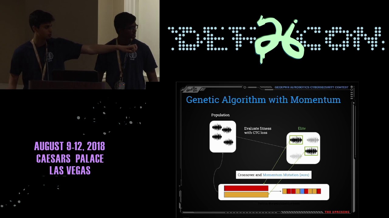 DEF CON 26 CAAD VILLAGE - Taori and Kamsetty  - Targeted Adversarial Examples for Black Box Audio