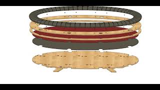 3D Model of Poker Table (Exploded View)