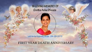 First year mass of late Gretta Asha D’souza