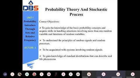 Probability Theory and Stochastic Process | PTSP | ECE | #Probability | Online Education | DBS Talks