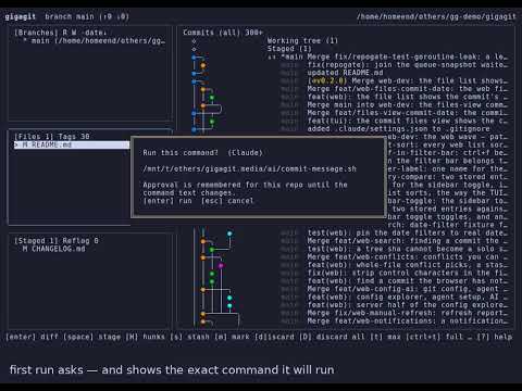 AI commit message generator — from the actual staged diff (gg)