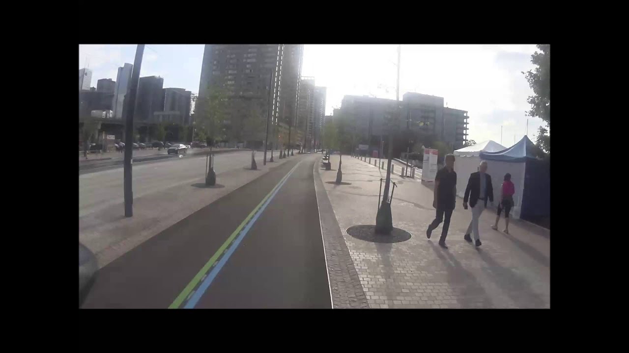 Queen's Quay West, 2-way bike track, inaugural day, Friday, June 19, 2015