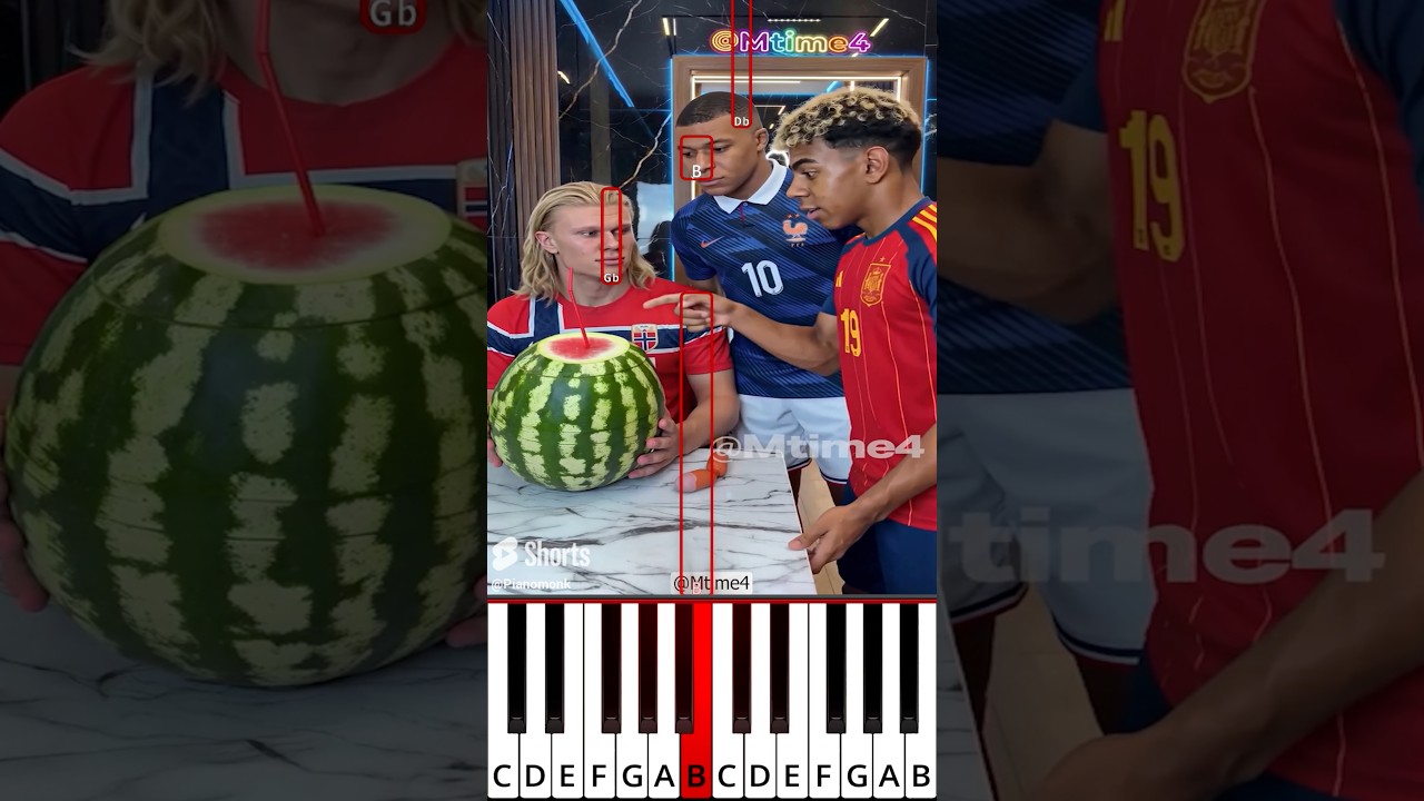 Mbappé Took The Watermelon, Haaland Took The Win 😂🍉 #worldcup (@Mtime4) - Octave Piano Tutorial