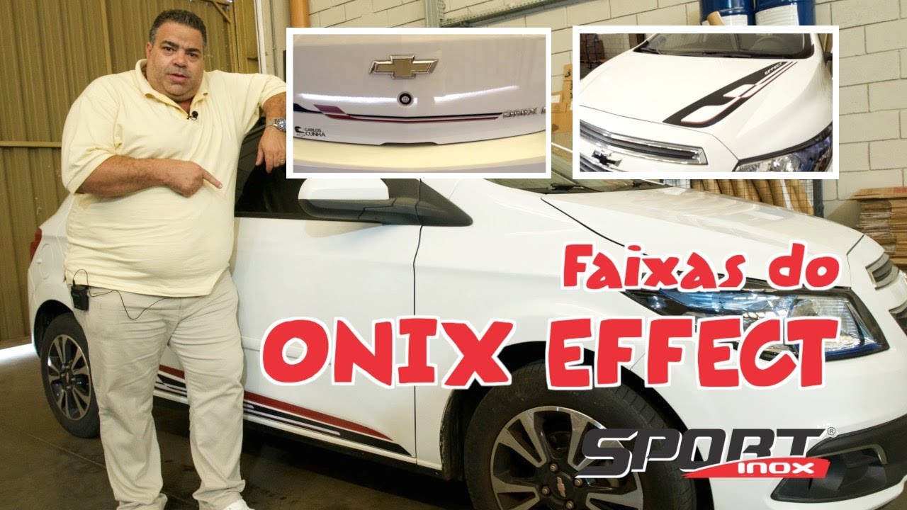 Faixa Onix Sport Adesivo Capô Lateral Preto Prata Vermelho