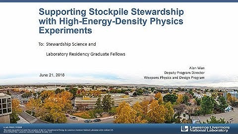 DOE NNSA SSGF 2018: Supporting Stockpile Stewardship with High-energy-density Physics Experiments