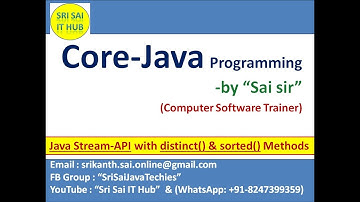 Java Stream API with distinct() & sorted() Methods || Java8 Stream API || java.util.stream || #427