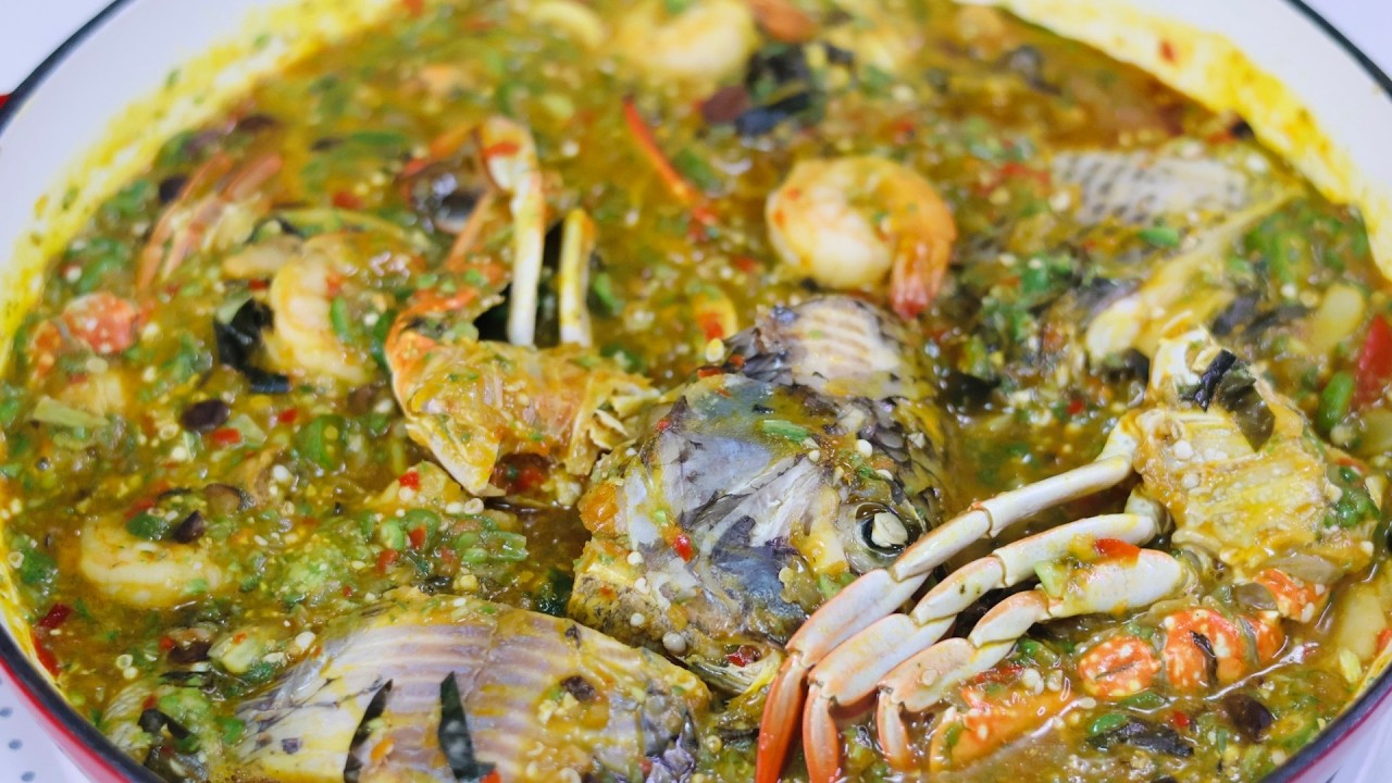 NIGERIAN SEAFOOD OKRA SOUP | Seafood OKRA Soup Recipe | How to make OKRA/OKRO SOUP