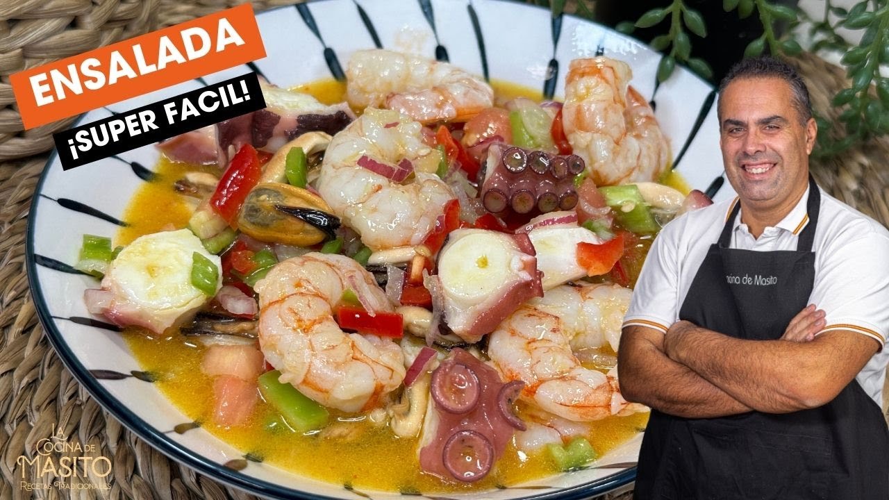 Salpicón de pulpo y langostinos receta fácil y rica