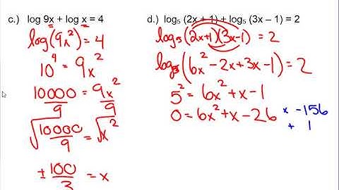 8.4 Logarithmic and Exponential Equations - Pre-calculus 30