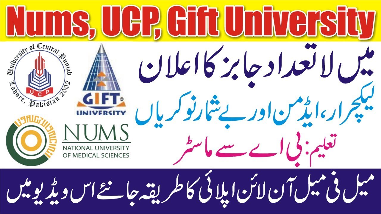 University of Central Punjab Jobs University Jobs Gift University