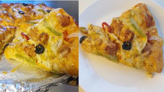 Without oven Pizza Recipe | بغیر اون کے پیزا بنانے کا آسان طریقہ | Cheesy Pizza Recipe
