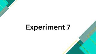 Digital Logic Design Lab Exp 7