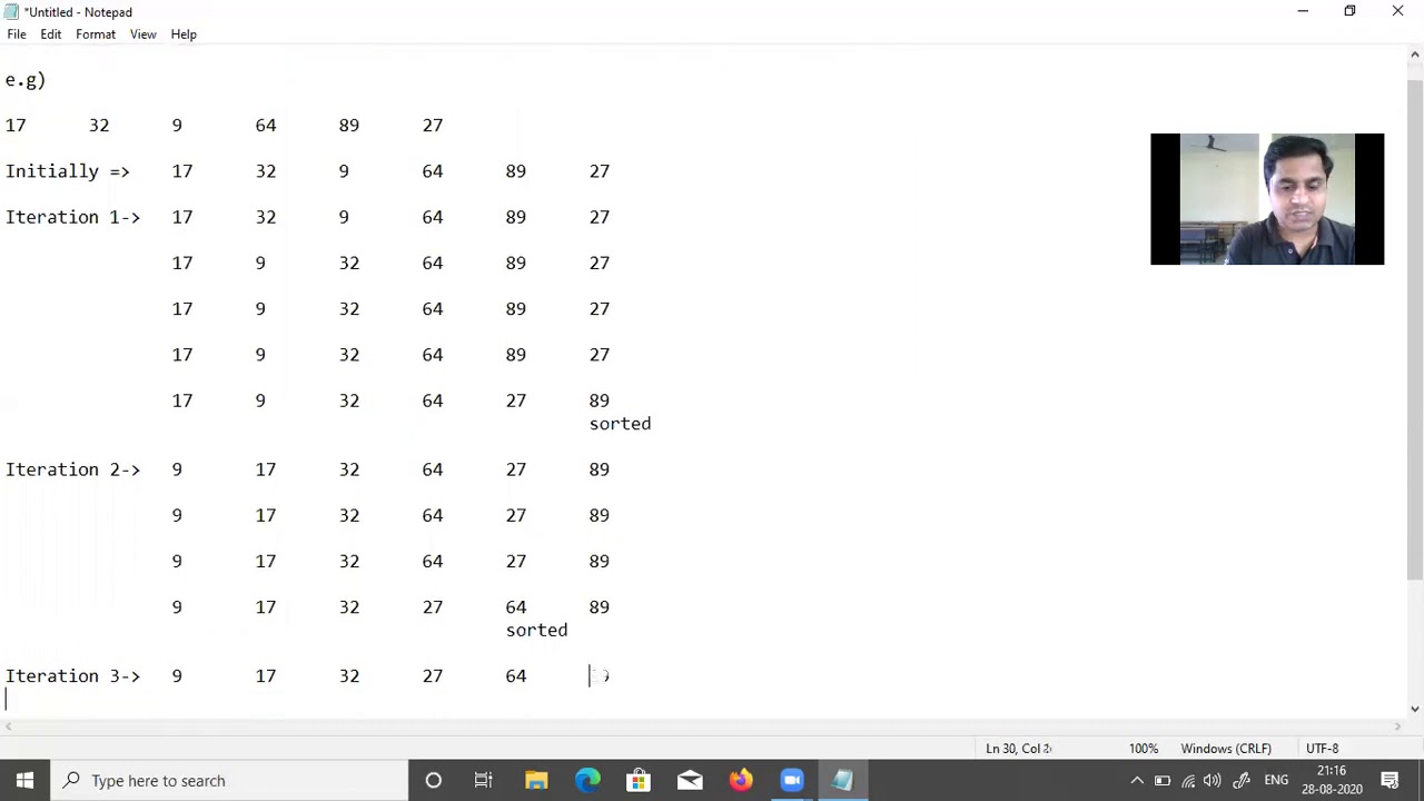 Bubble Sort algorithm with example : Array as Data Structure - YouTube