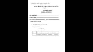 Grade 4 Composition Opener Exam with Marking Scheme Term 3 2025