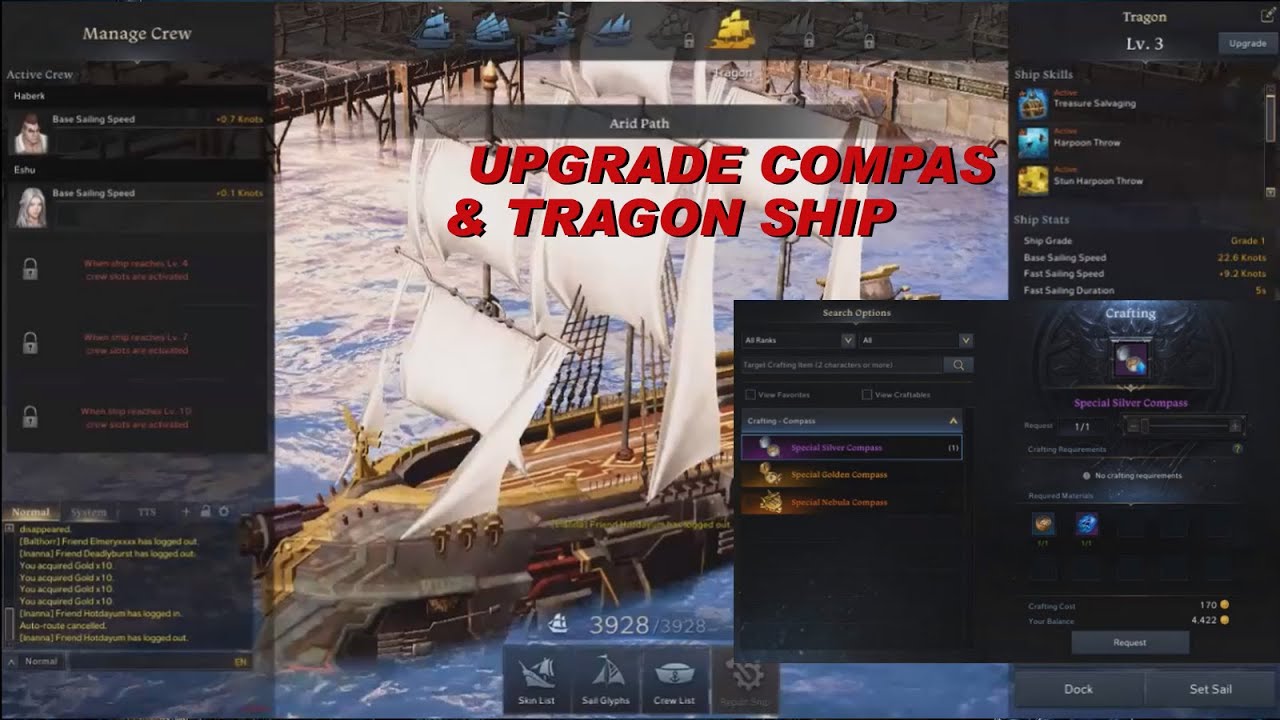 LOST ARK - UPGRADE COMPAS and TRAGON SHIP - YouTube