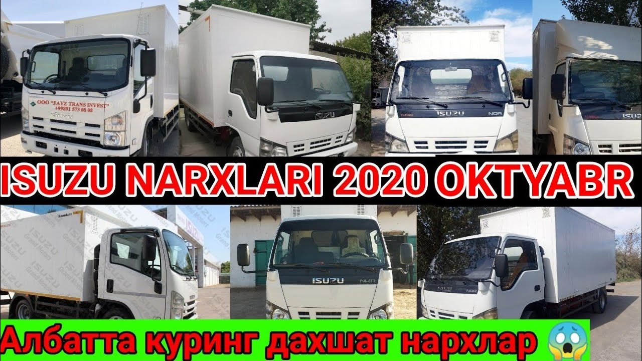 Isuzu avtobuslari narxlari