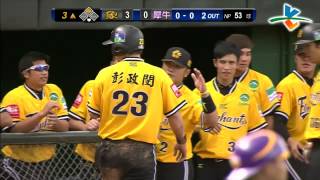 20130824-1 CPBL 象VS犀牛 3上 陽冠威失誤, 兄弟再添1分