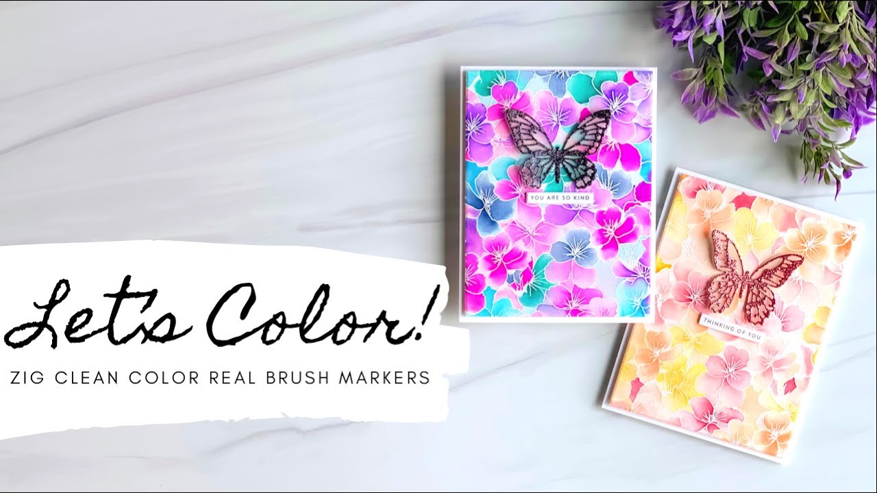 Zig Clean Color Real Brush Markers Background Tricks - YouTube