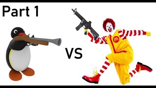 (M.U.G.E.N) All Pingu Versions vs All Ronald McDonald Versions: Part 1