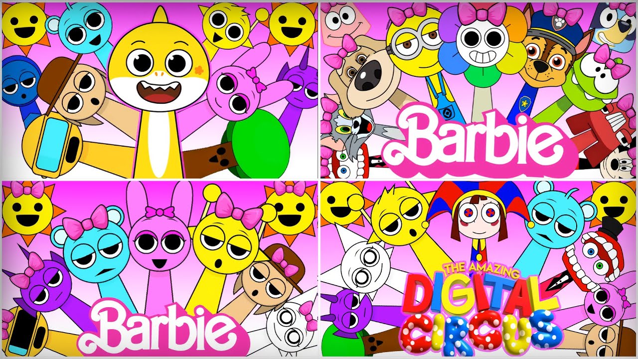 Sprunki OC Sings 4 Hits Barbie Girl, Baby Shark, Digital Circus Cover Mix !