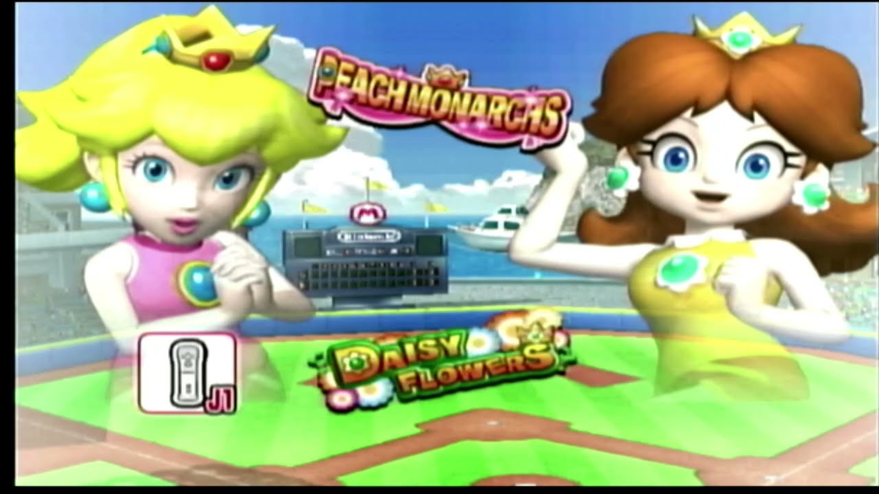 Mario Super Sluggers: Peach Monarchs vs Daisy Flowers Gameplay HD