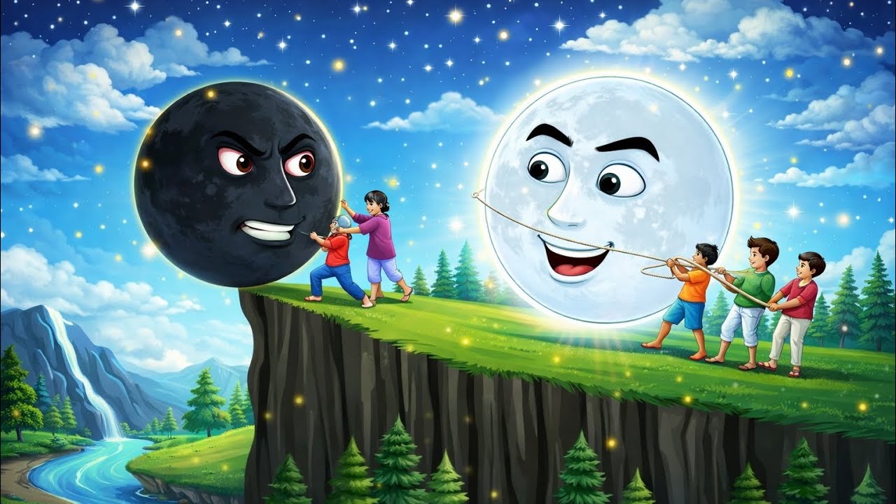Moon vs Dark Moon | Kids StoryThe Secret of Two Moons Hindi khaniya