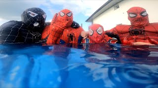 Team SPIDER-MAN's Diving In Swimming Pool