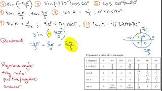 Unit circle trigonometry problems